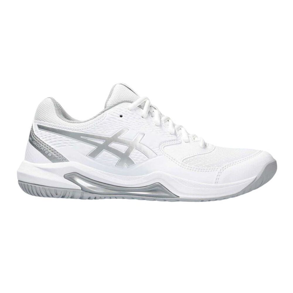 Asics Womens/Ladies Gel Dedicate 8 Tennis Shoes / White/Silver